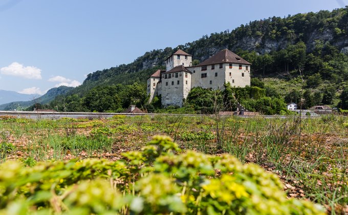 Eine Burg auf einem Hügel