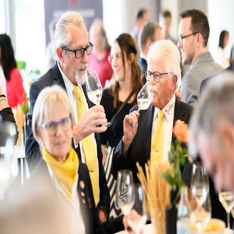 Zwei Männer trinken Wein